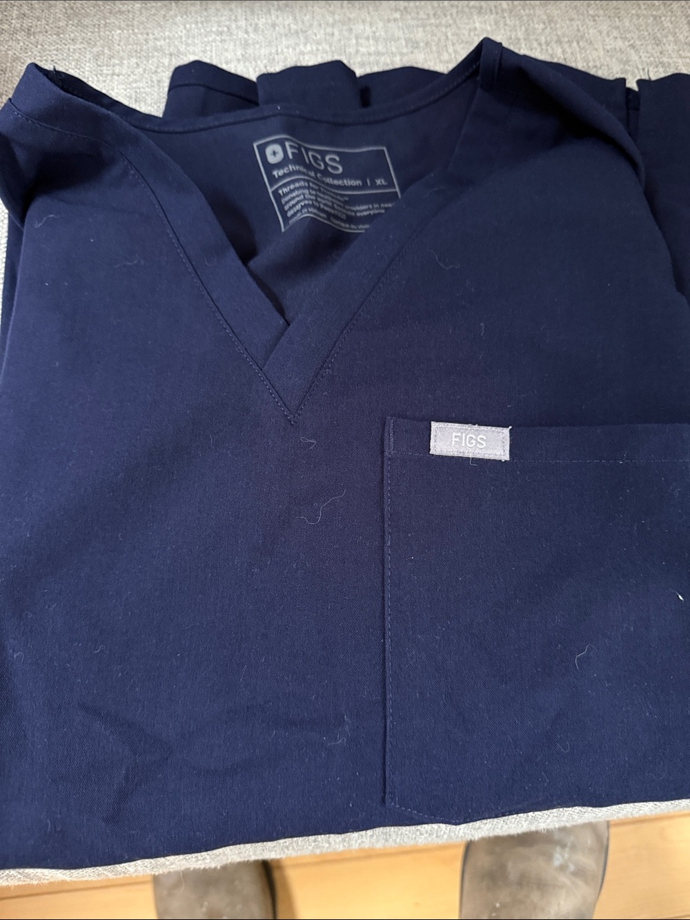 Figs Women's Navy V-Neck Scrub Top